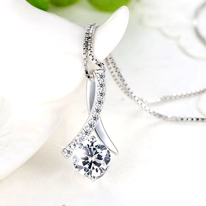 Gift for Wife Necklace Husband Fashion Crystal Necklace Femal Soulmate Pendant Necklaces Girl Jewelry Christmas Birthday Gifts